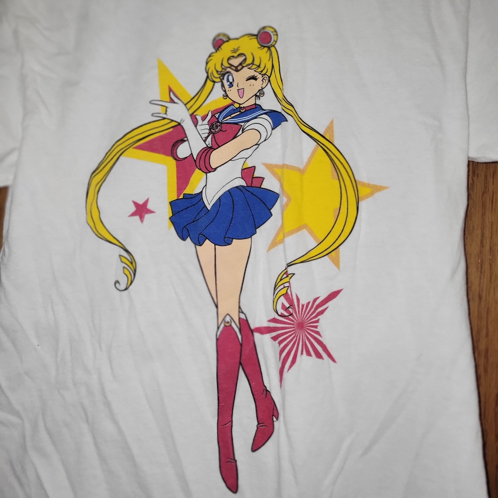 White and Yellow Anime Tee Short Sleeve
